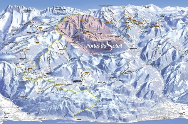 Morzine-Avoriaz slidinėjimo žemėlapis