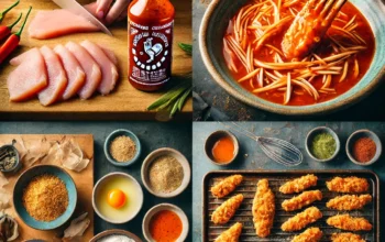 Sriracha vištienos juostelės receptas