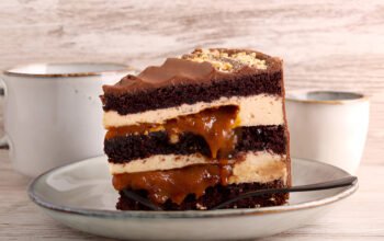 Sūdyto karamelės ripsų tortas per 10 minučių