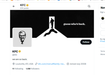 Kodėl KFC „Twitter“ tinkle seka tik 11 paskyrų? Juokingai išradinga priežastis