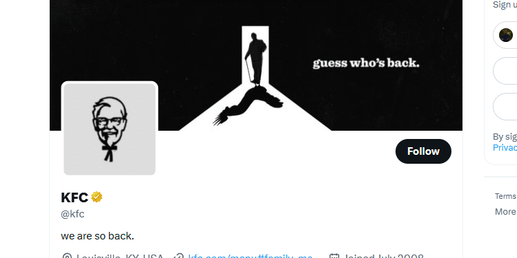 Kodėl KFC „Twitter“ tinkle seka tik 11 paskyrų? Juokingai išradinga priežastis