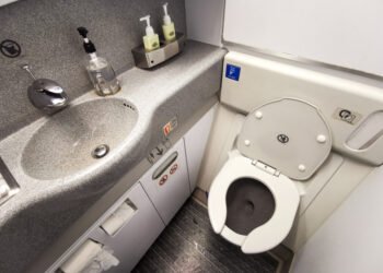 Geriausias laikas eiti į tualetą lėktuve